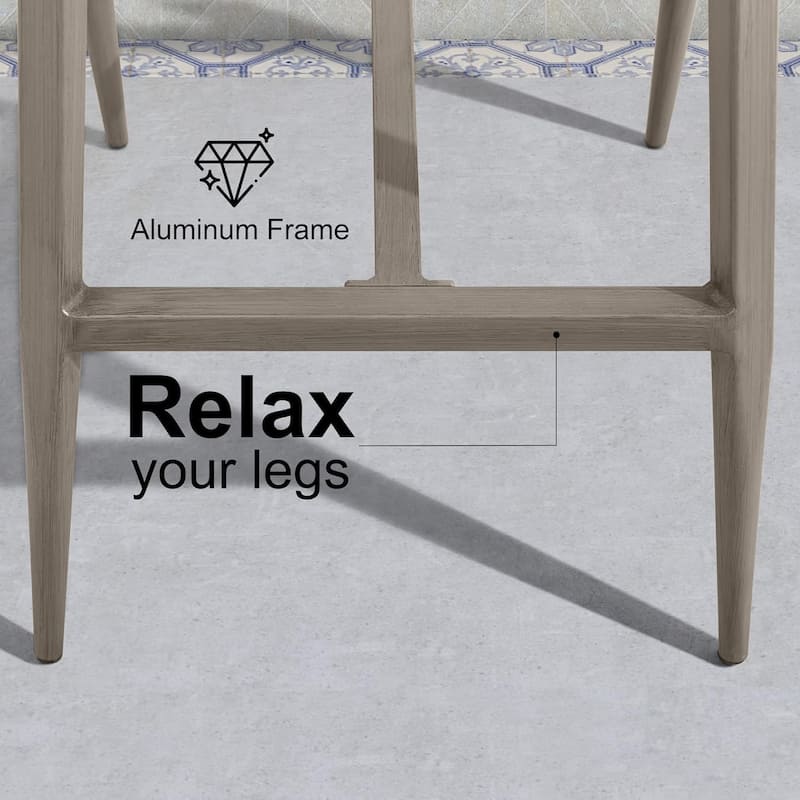 PURPLE LEAF 2 Set of Modern Bar Stool with Backrest and Arm,Upholstered Chair and Aluminum Legs