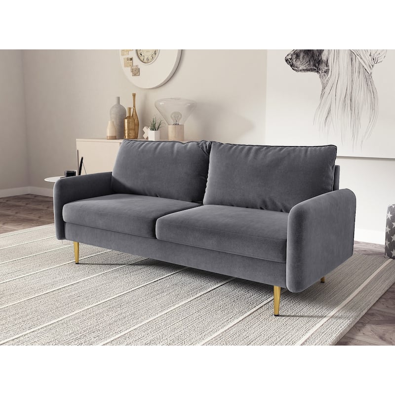 70'' Velvet Square Arm Sofa