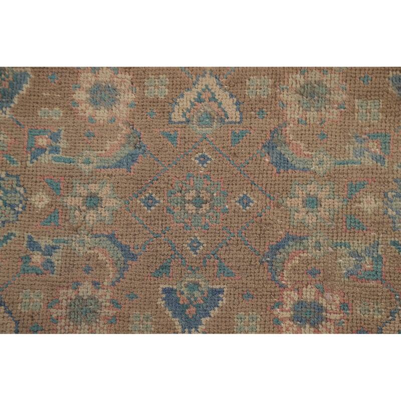 Distressed Tabriz Persian Antique Rug Living Room Handmade Wool Carpet - 9'8" x 11'11"