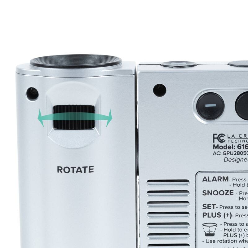 La Crosse Silver Atomic Projection Alarm Clock with Temp, 616-12667