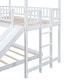 preview thumbnail 5 of 10, Twin over Full House Bunk Bed with Slide and Built-in Ladder, White
