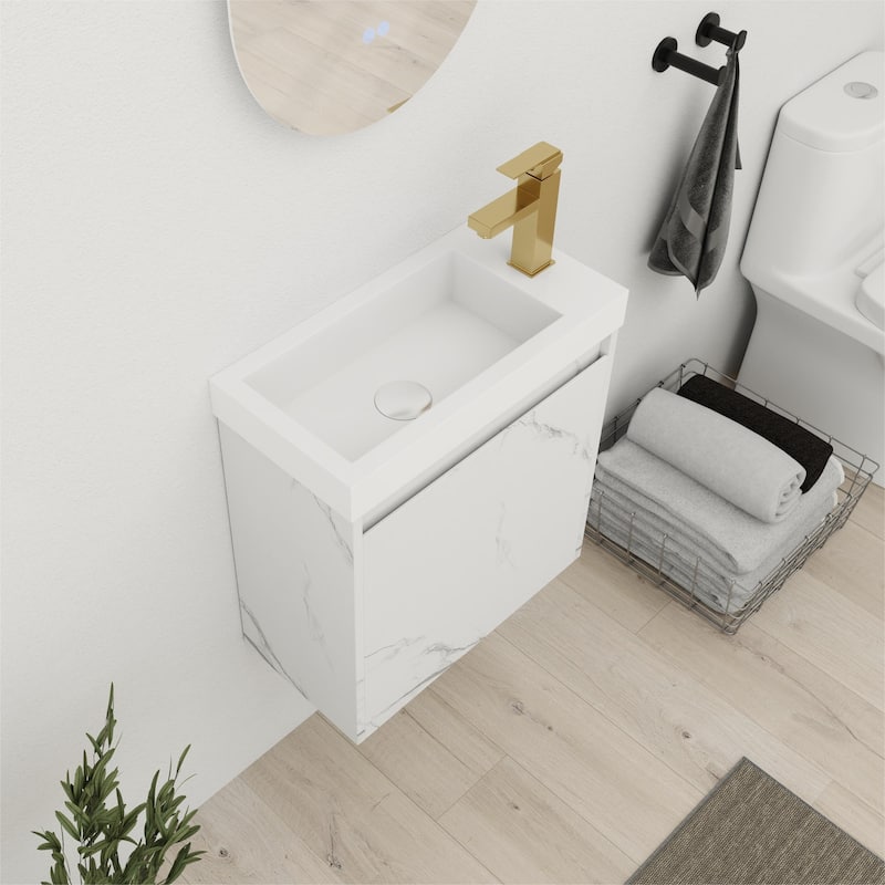 Bathroom Vanity With Sink In 20 Inch, Floating Bathroom Vanity With Soft Close Door
