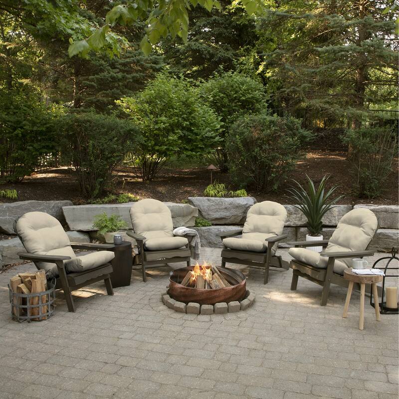 ARDEN Outdoor Plush Modern Tufted Adirondack Cushion, Set of 2, 20 x 18