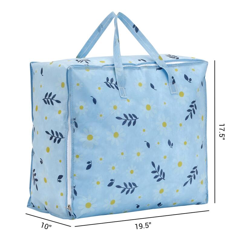 Clothes Storage, 1 Pcs Storage Bags, Moving Bags for Organizing Clothing, Closet Organizers and Storage with Handles - Blue - 19.5*17.5*10in