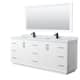 Option White, Black Trim, Carrara Marble Top