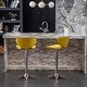 preview thumbnail 4 of 11, Velvet Swivel Barstool, Bistro High Bar Chair, Cafe Counter Chair, Adjustable Island Dining Chair, Guest Chair Set, Yellow