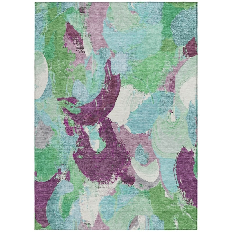 HomeRoots Abstract Transitional Rectangle Outdoor Rug
