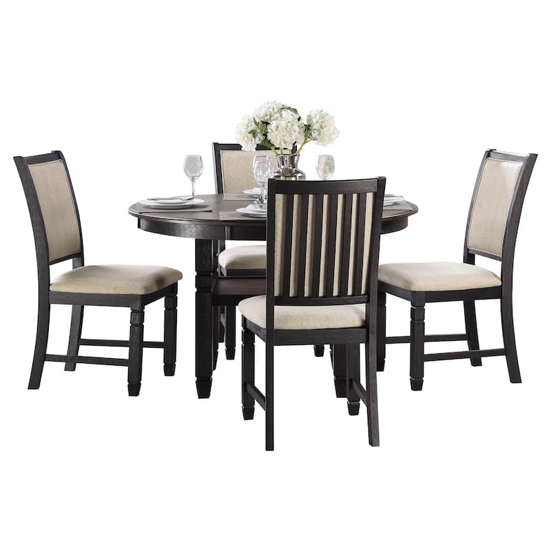 Howth Wood 5-Piece Dining Set - Black/Brown