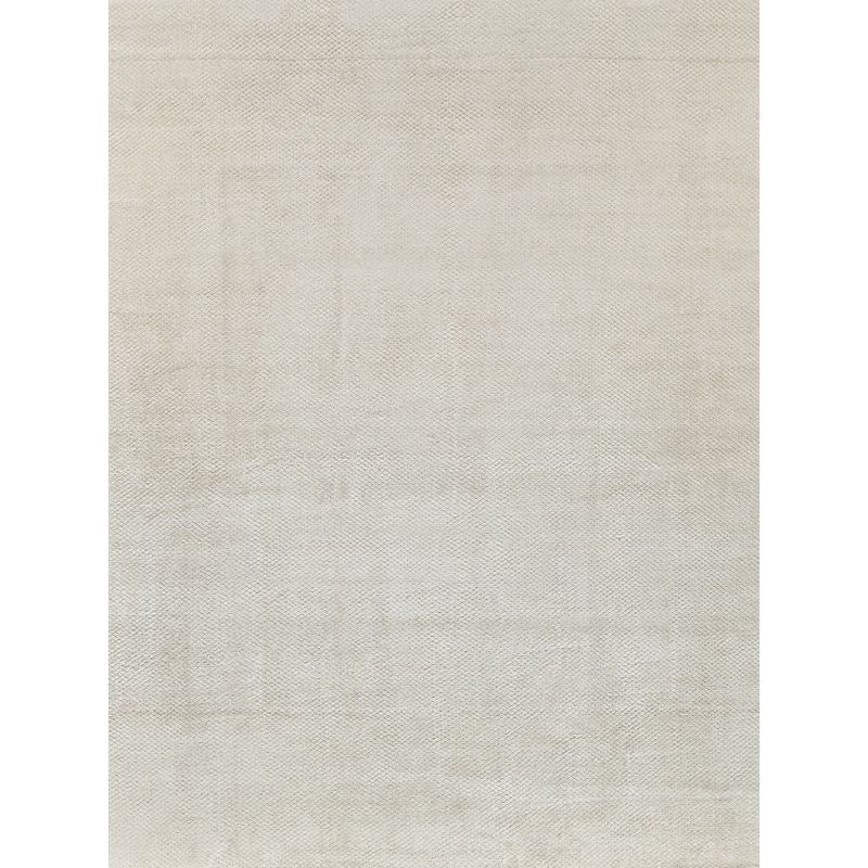 EXQUISITE RUGS Pearl Hand-loomed Bamboo Silk Beige Area Rug.
