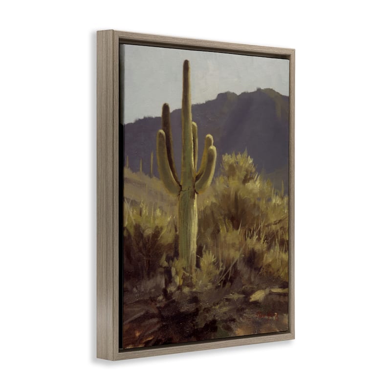 Stupell Bold Cactus Mountain Overlook Framed Floater Canvas Wall Art Design By Paco Young