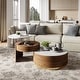 preview thumbnail 6 of 12, Lift-top Modern Nesting Coffee Table Set Of 2, White Sintered Stone Coffee Table Set