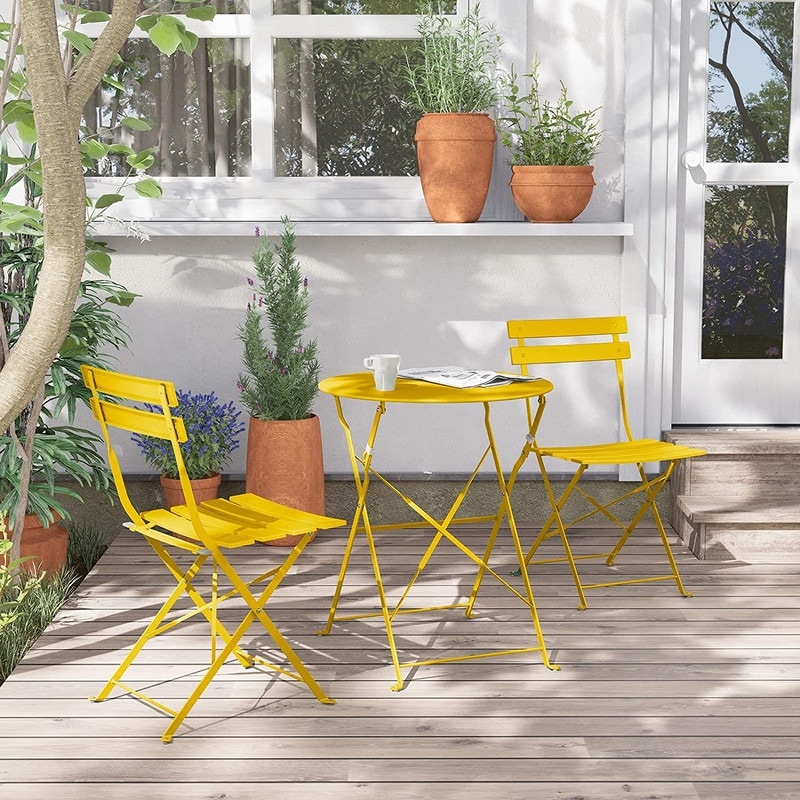 Outdoor bistro set best sale yellow