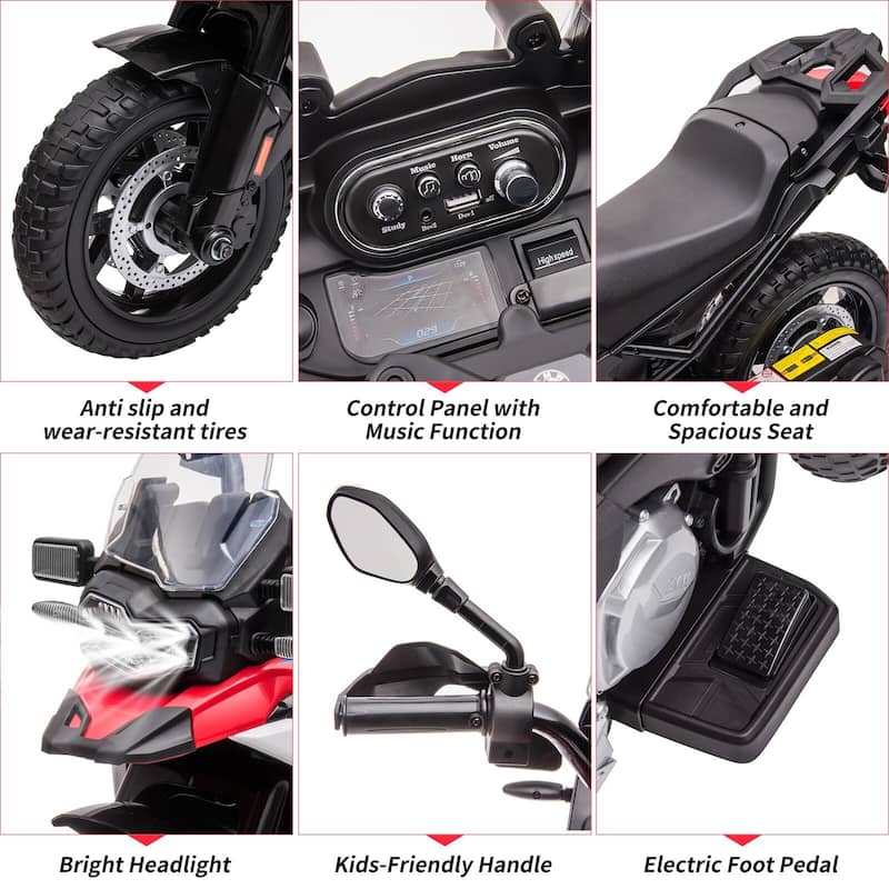 Kids Motorcycle, 12V 7Ah Licensed BMW Ride On Motorcycle for Toddlers with 2 Speeds