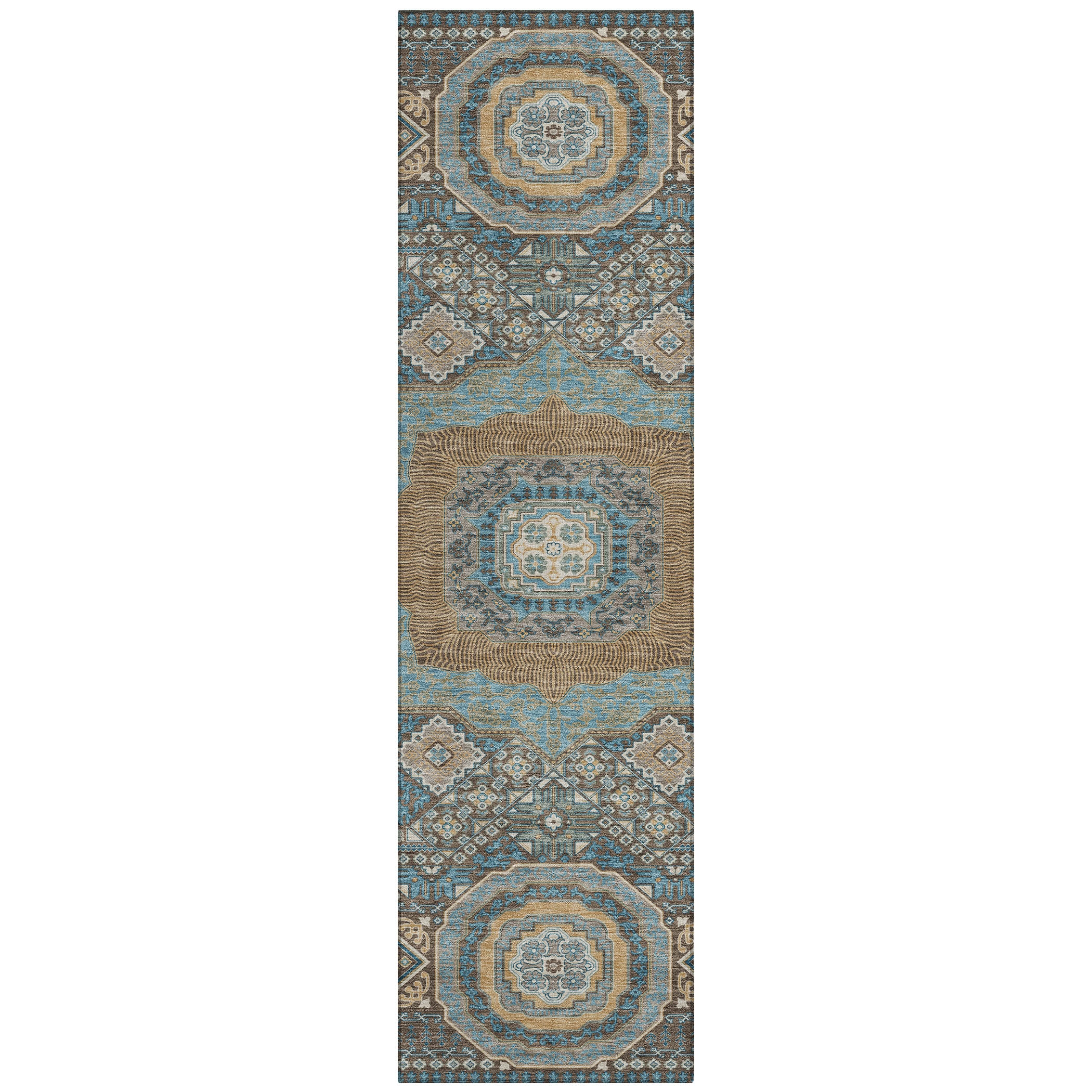 Machine Washable Indoor/ Outdoor Traditonal Isaiah Chantille Rug