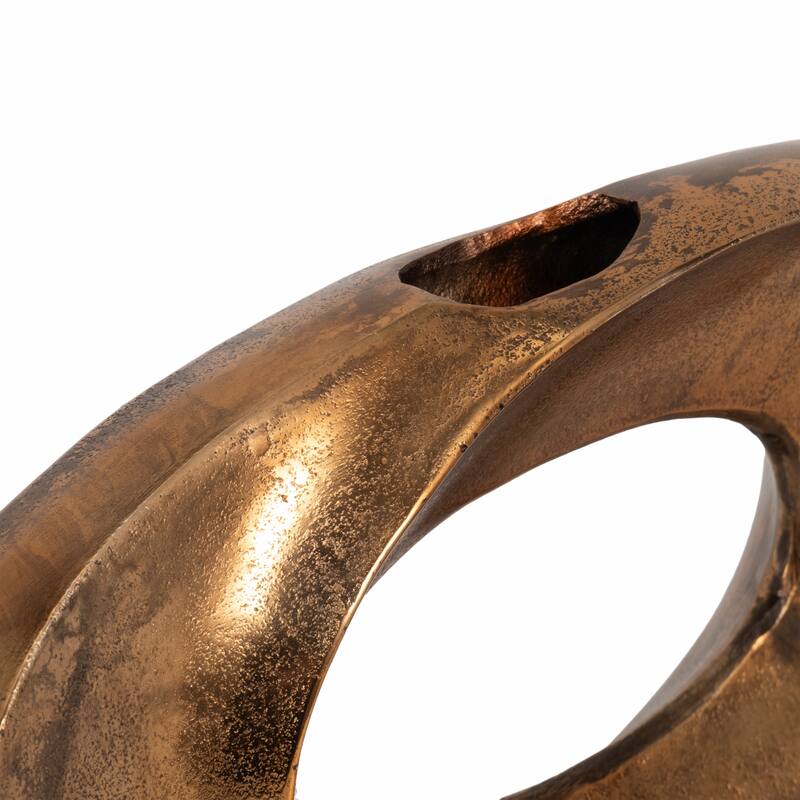 Sagebrook Home Belcove, Metal Cut-out Vase, Bronze/Copper, Round, Solid Color, Aluminum