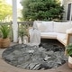 preview thumbnail 26 of 135, Machine Washable Indoor/ Outdoor Modern Floral Chantille Rug 8' x 8' - Gray