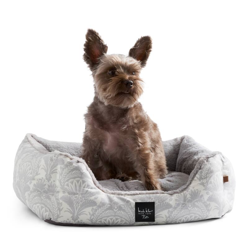 NICOLE MILLER NEW YORK PET Mod Damask Plushy Bolster Cozy & Calming Pet
