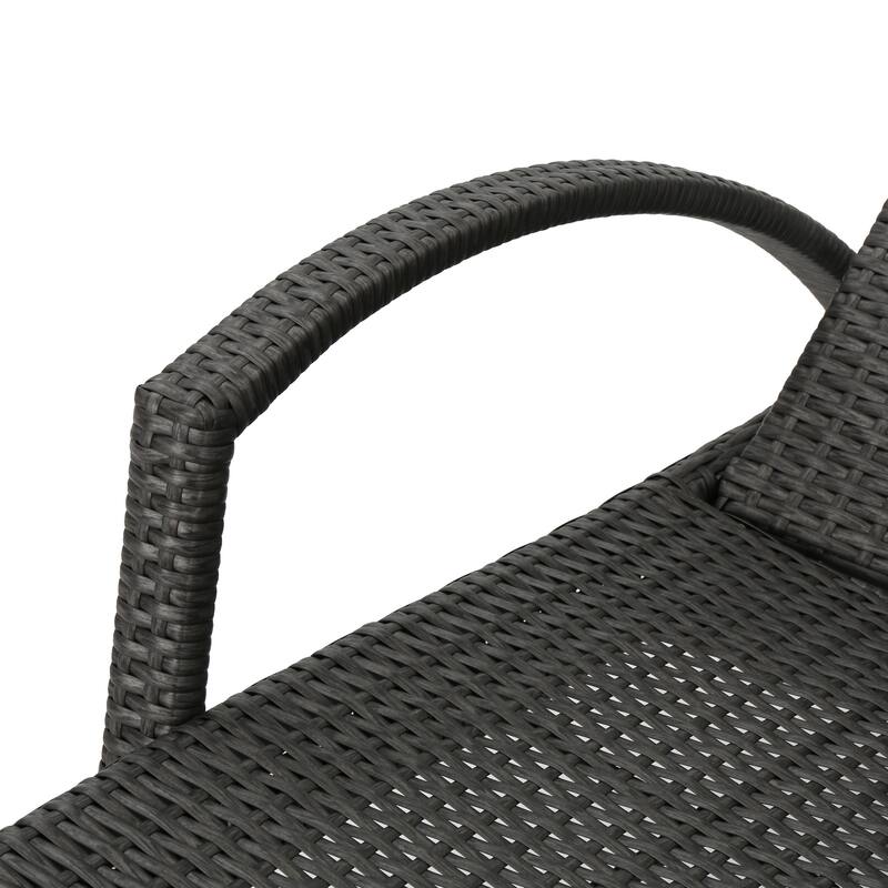 Toscana Wicker Outdoor Armed Chaise Lounge Chair (Set of 2) by Christopher Knight Home - 79.25"L x 27.50"W x 15.00"H