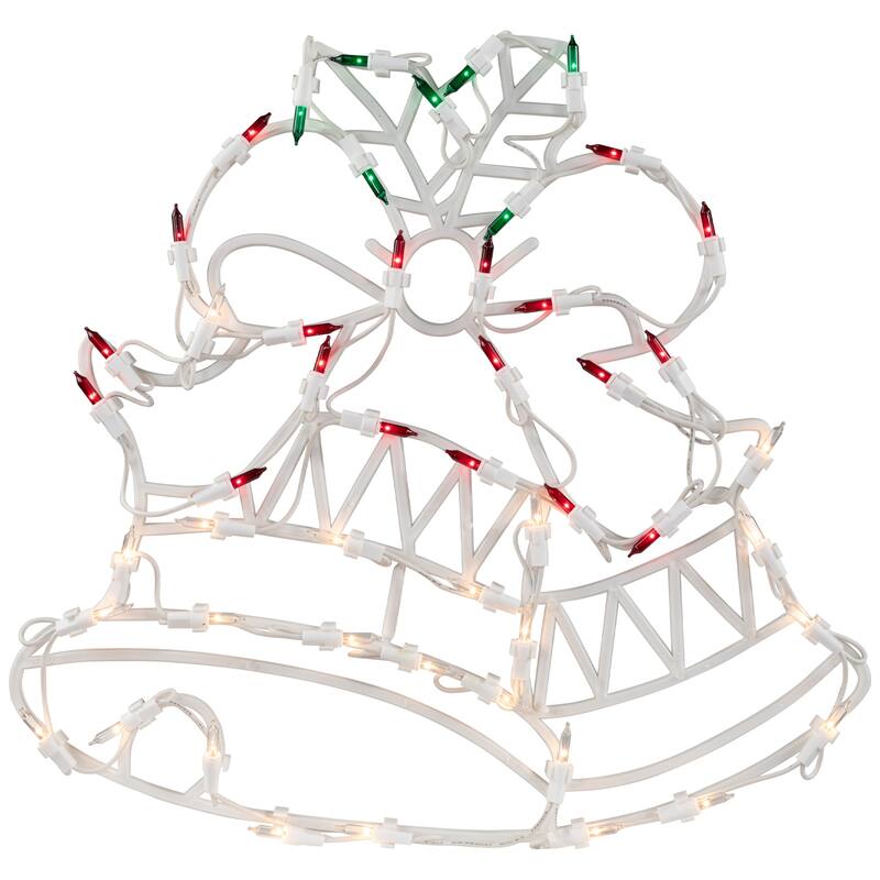 15" Lighted Bells with Bow Christmas Window Silhouette Decoration