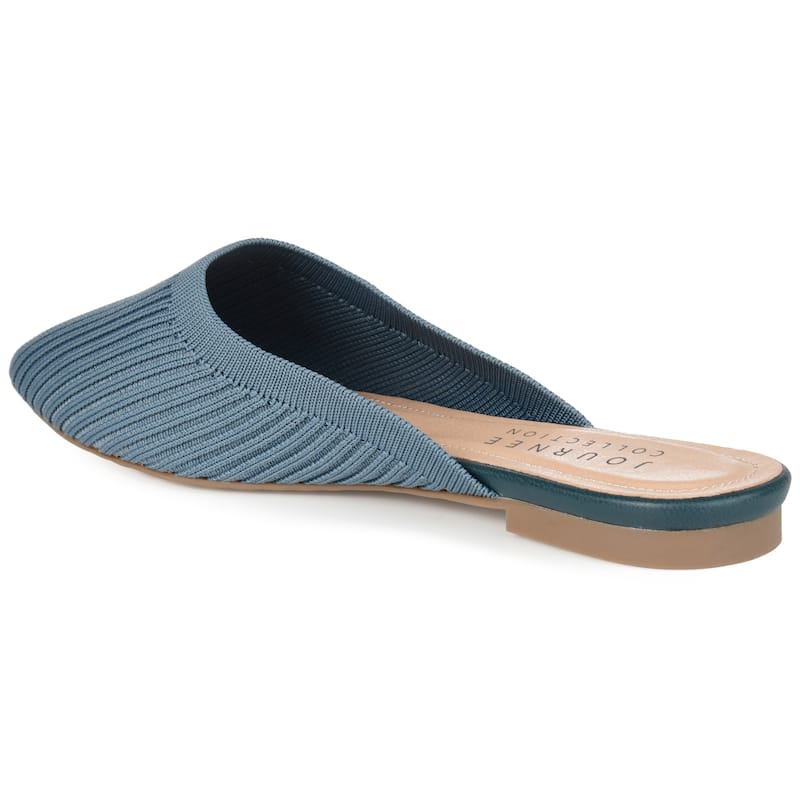Journee Collection Women's Medium and Wide Width Aniee Slip On Almond Toe Mule Flats