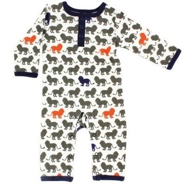 slide 1 of 1, Yoga Sprout Baby Boy Cotton Coveralls 1pk, Lion