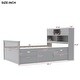 preview thumbnail 14 of 15, Full Size Captain Platform Bed Frame with Storage Bookcases and Shelves, Four Drawers,White