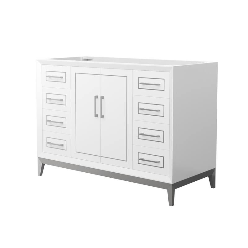 Wyndham Collection WCH515148S-CXSXX-MXX Marlena 48" Single Free - White / Brushed Nickel Hardware