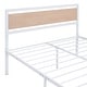 preview thumbnail 8 of 7, White Full Size Bed Frame Metal Platform with Wood Headboard Footboard, Heavy Duty Steel Slats Support/ No Box Spring Required