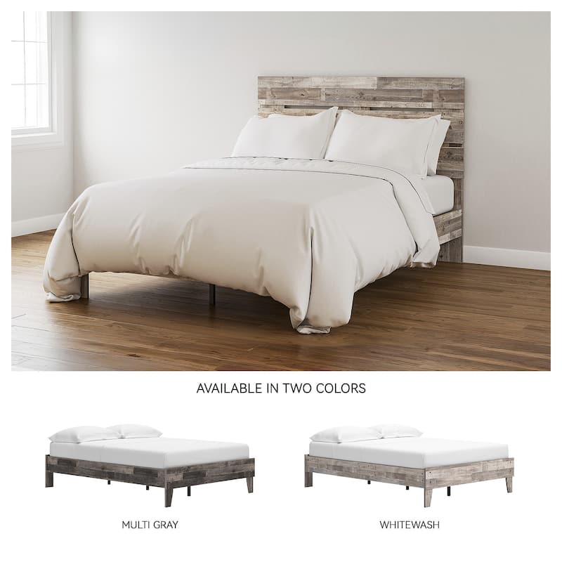 Signature Design by Ashley Neilsville Weathered Woodgrain Platform Bed