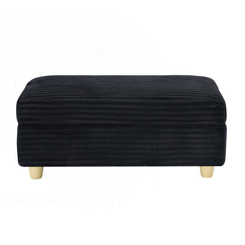 Comfortable Corduroy Sofa with Multiple Pillows and Storage Options