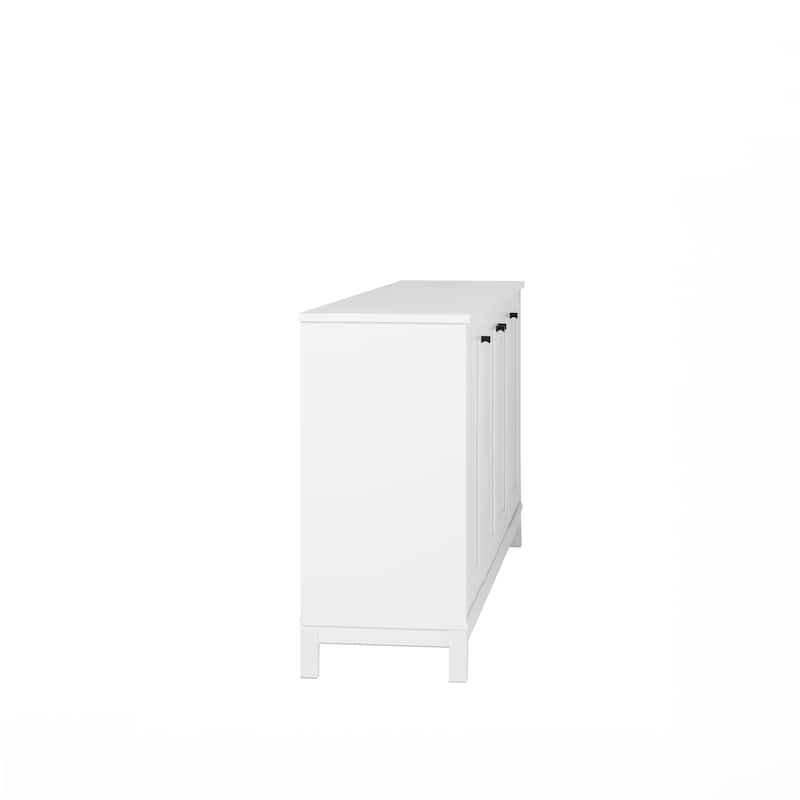 Prepac Yaletown 4 Panel Door 60"W Console Table with Storage, Storage Cabinet with Doors and Shelves, Sideboard Storage Cabinet
