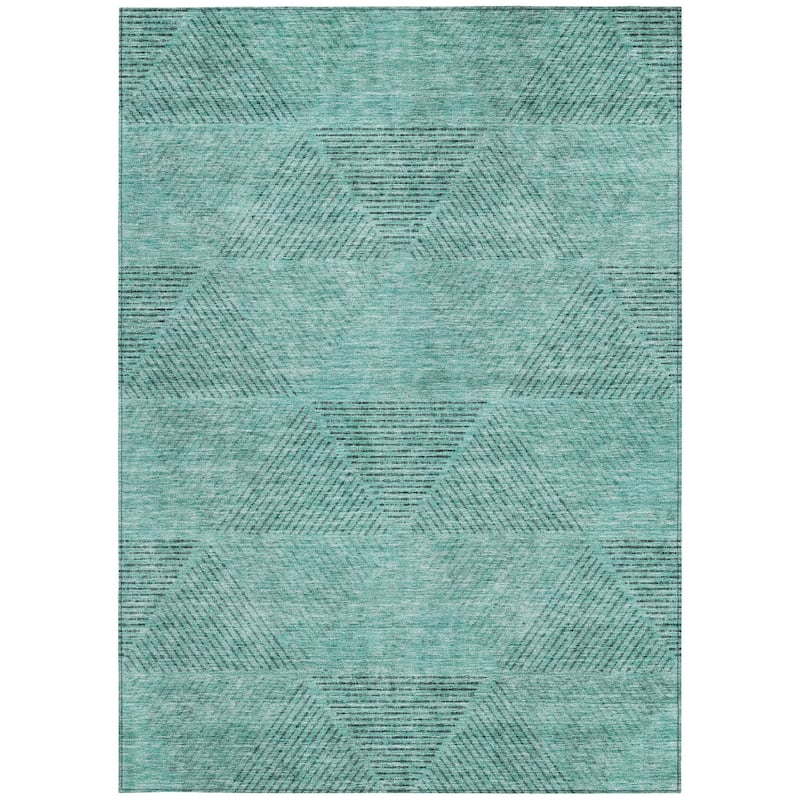 HomeRoots Geometric Transitional Rectangle Outdoor Rug
