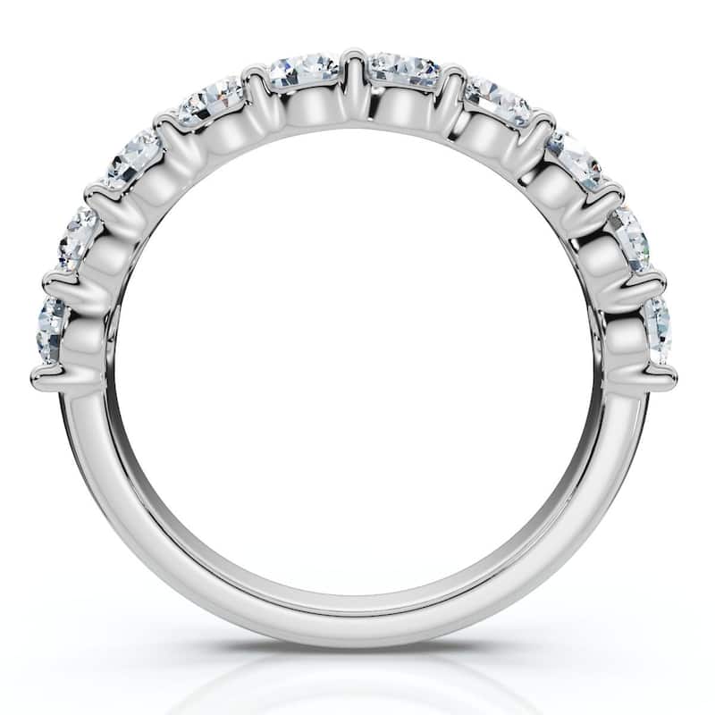 Bliss Diamond 1ct TW Half Eternity Round Diamond Wedding Band Gold or Platinum Lab Grown