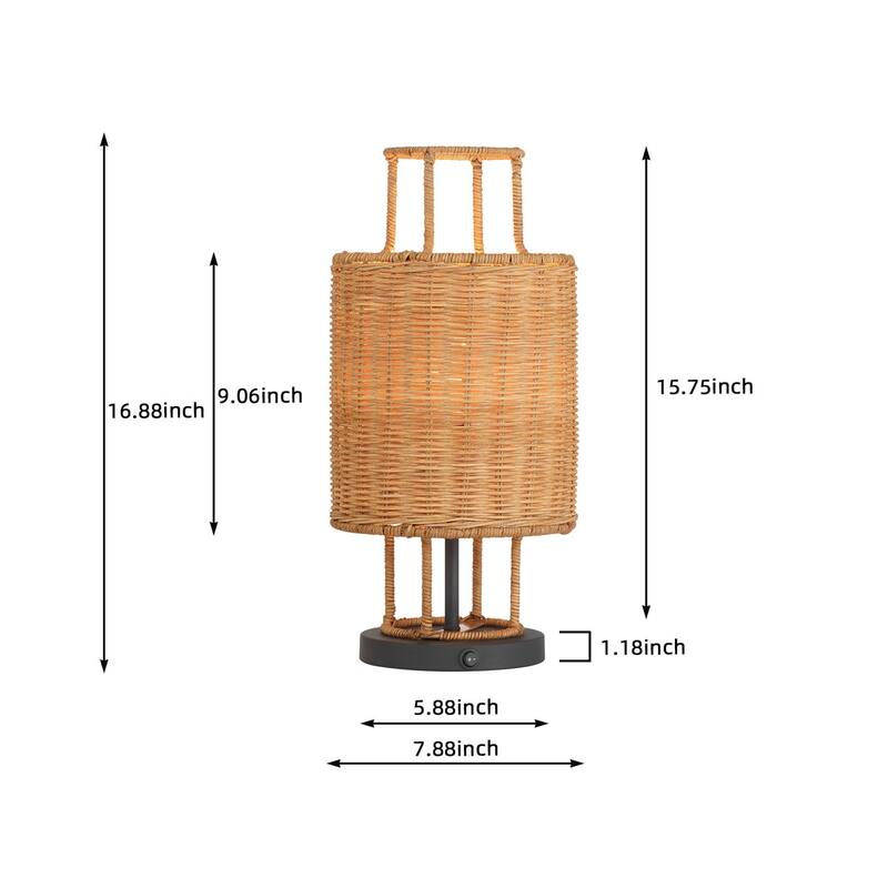 Acroma Modern Table Lamp with Rattan Shade