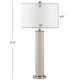 preview thumbnail 5 of 8, SAFAVIEH Lighting 32-inch Ollie Faux Woven Leather Cream Table Lamp (Set of 2) - 15"x15"x31.5"