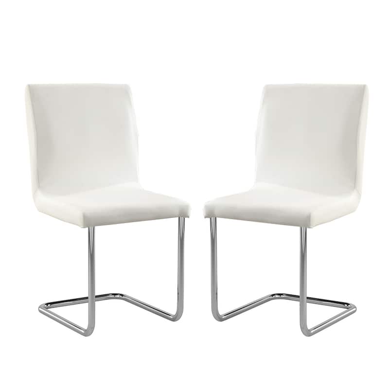 Set of 2 Padded Side Chairs with L-Shape Leg