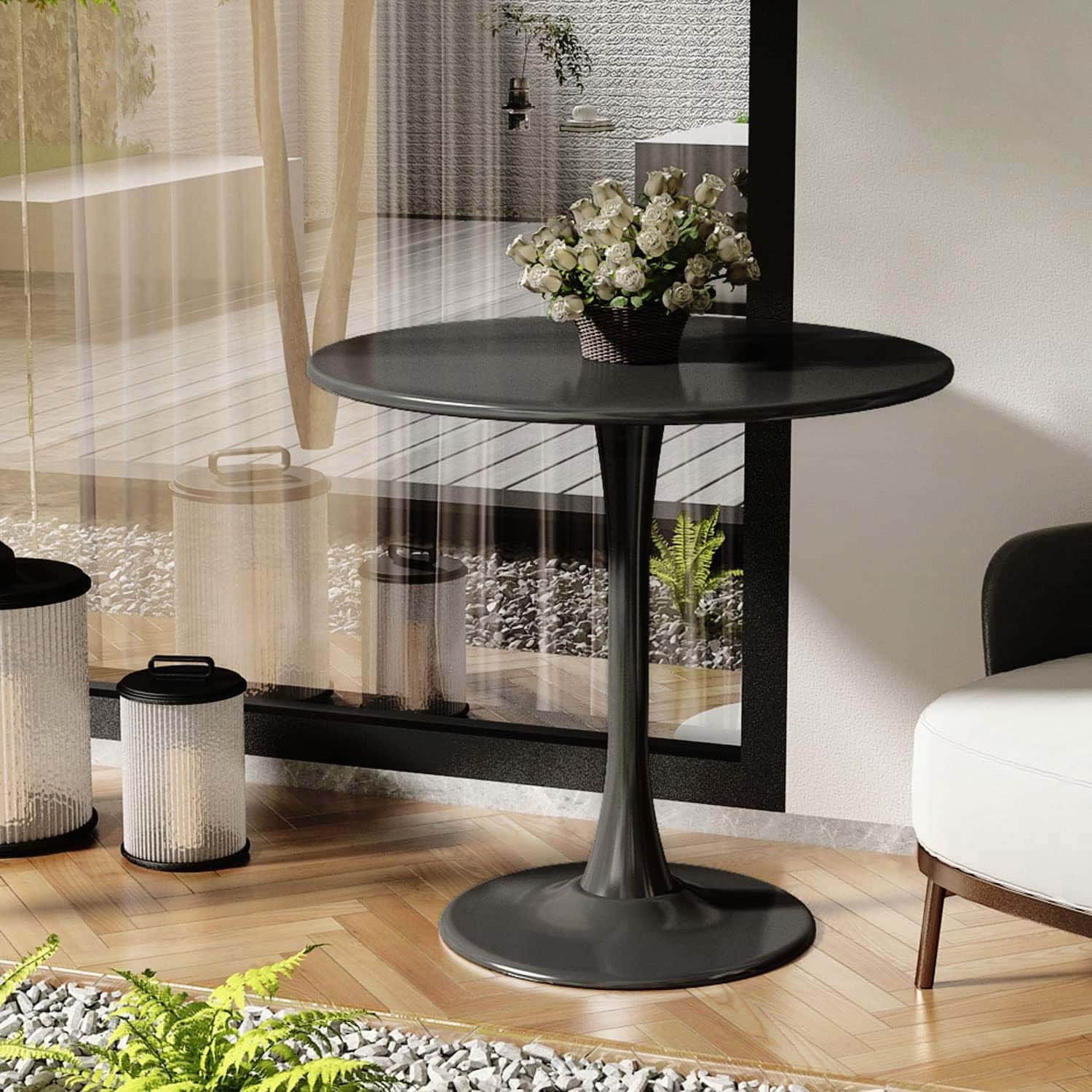 Modern Round Dining Table,Ideal for Compact Spaces and Stylish Interiors