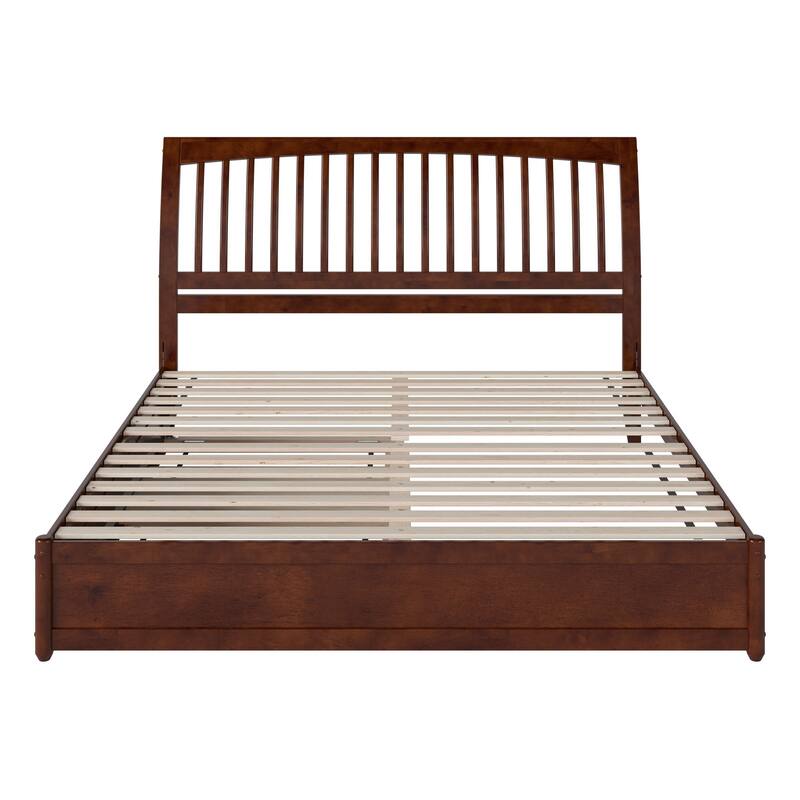 Roslyn Platform Bed with Modern Panel Footboard and Twin XL Trundle