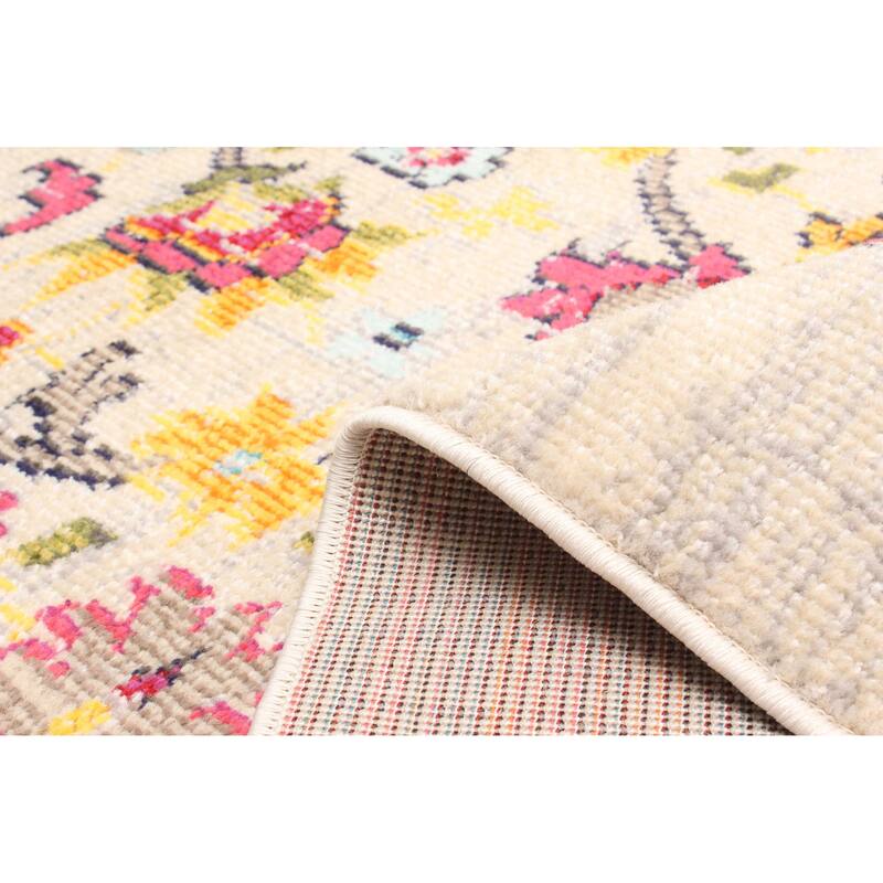 ECARPETGALLERY Machine Made Rosa Ivory Area Rug