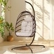 preview thumbnail 3 of 53, Oversized 1-Person Foldable Hanging Egg Chair - Wicker Swing Chair with Stand, Portable for Indoor Outdoor Patio