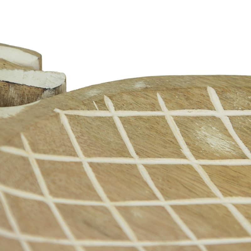 12 Inch Hand Carved Pineapple Wooden Serving Tray Serveware Platter - 1.5 X 11.75 X 7.75 inches