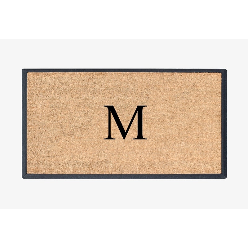 A1HC Rubber and Coir Molded Double Monogrammed Door Mat 30"x48" - monogrammed m