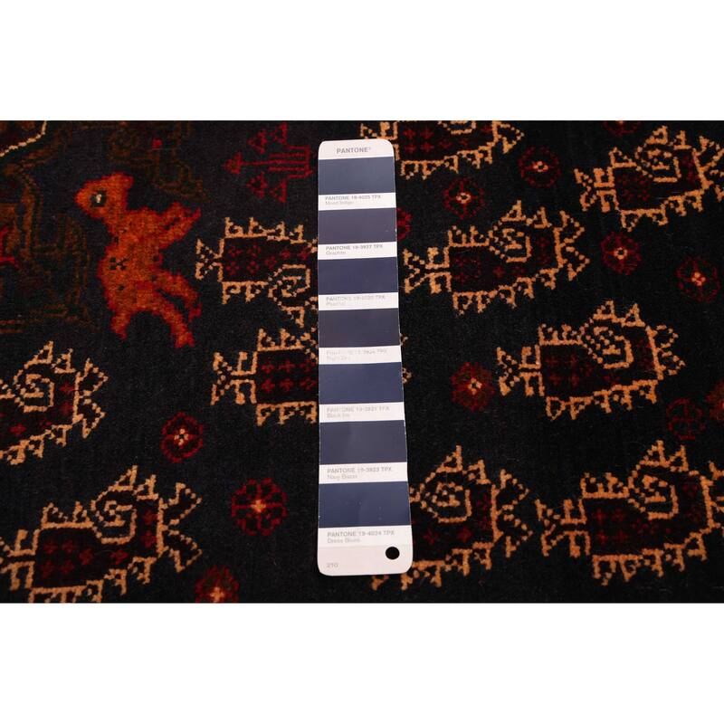 ECARPETGALLERY Hand-knotted Teimani Dark Navy Wool Rug - 3'11 x 7'0