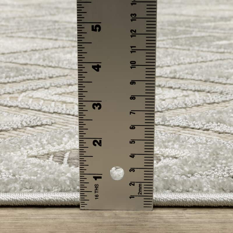 Style Haven Thassos Tonal Diamonds Beige/ Grey Mixed Pile Area Rug