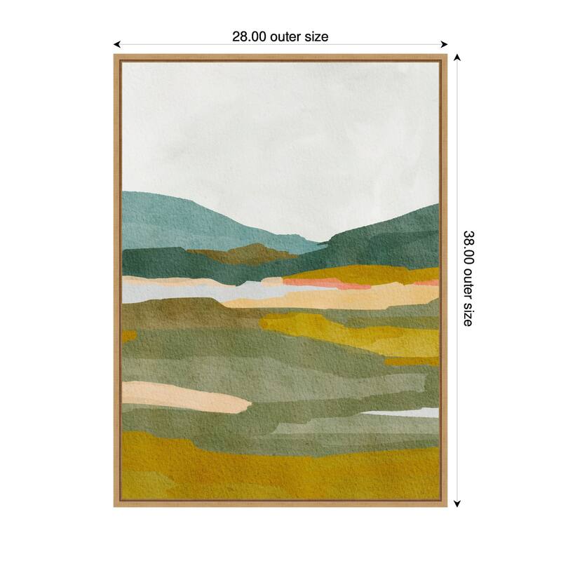 Kate and Laurel Sylvie Vibrant Abstract Framed Canvas by Nikita Jariwala