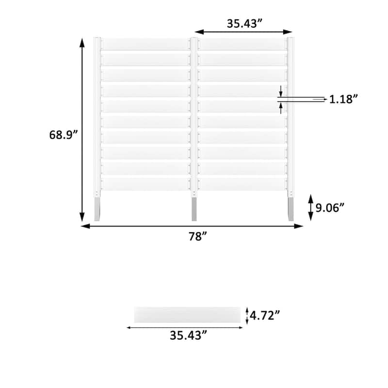 VEIKOUS 2 Pannel Versatile Outdoor Privacy Panels, Aluminum and Wooden Fence Panels for Garden - 78''×68.9''