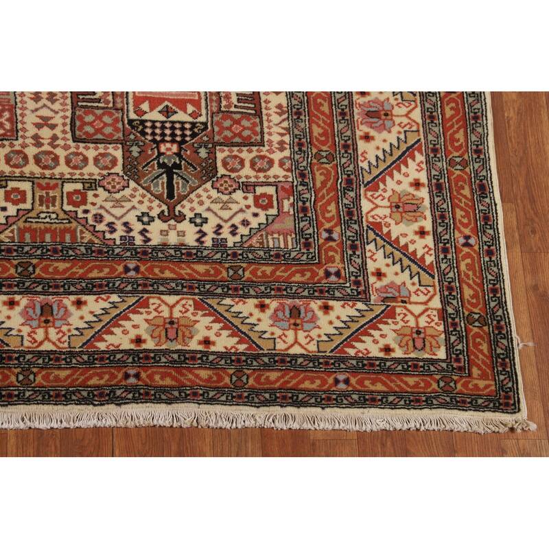 Geometric Anatolian Oriental Vintage Area Rug Hand-Knotted Wool Carpet - 6'9" X 10'0"
