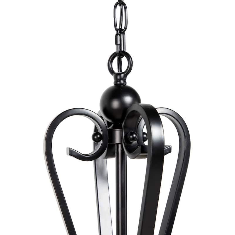 Metal Antique Style Holding 12 or 18 Light Chandelier with Scrolls - Black - Roche River Decor