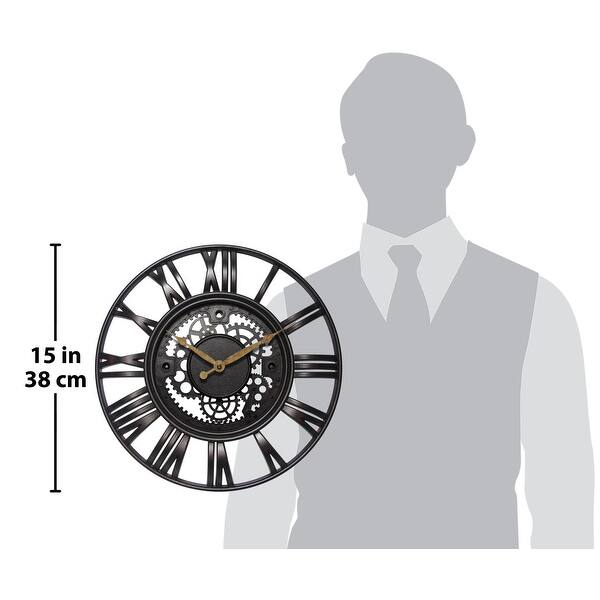 Infinity Instruments Roman Gear Molded Plastic 15-inch Wall Clock - 15 ...