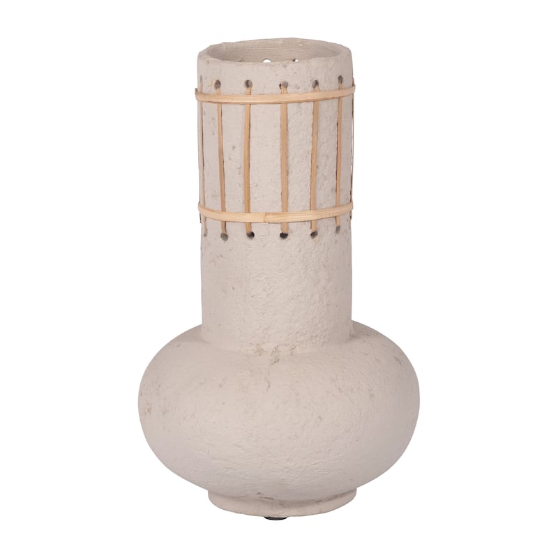 Sagebrook Home Ecomix Ivory Weave Nomad Vase, Round, Solid Color, Flower Arrangement Centerpiece